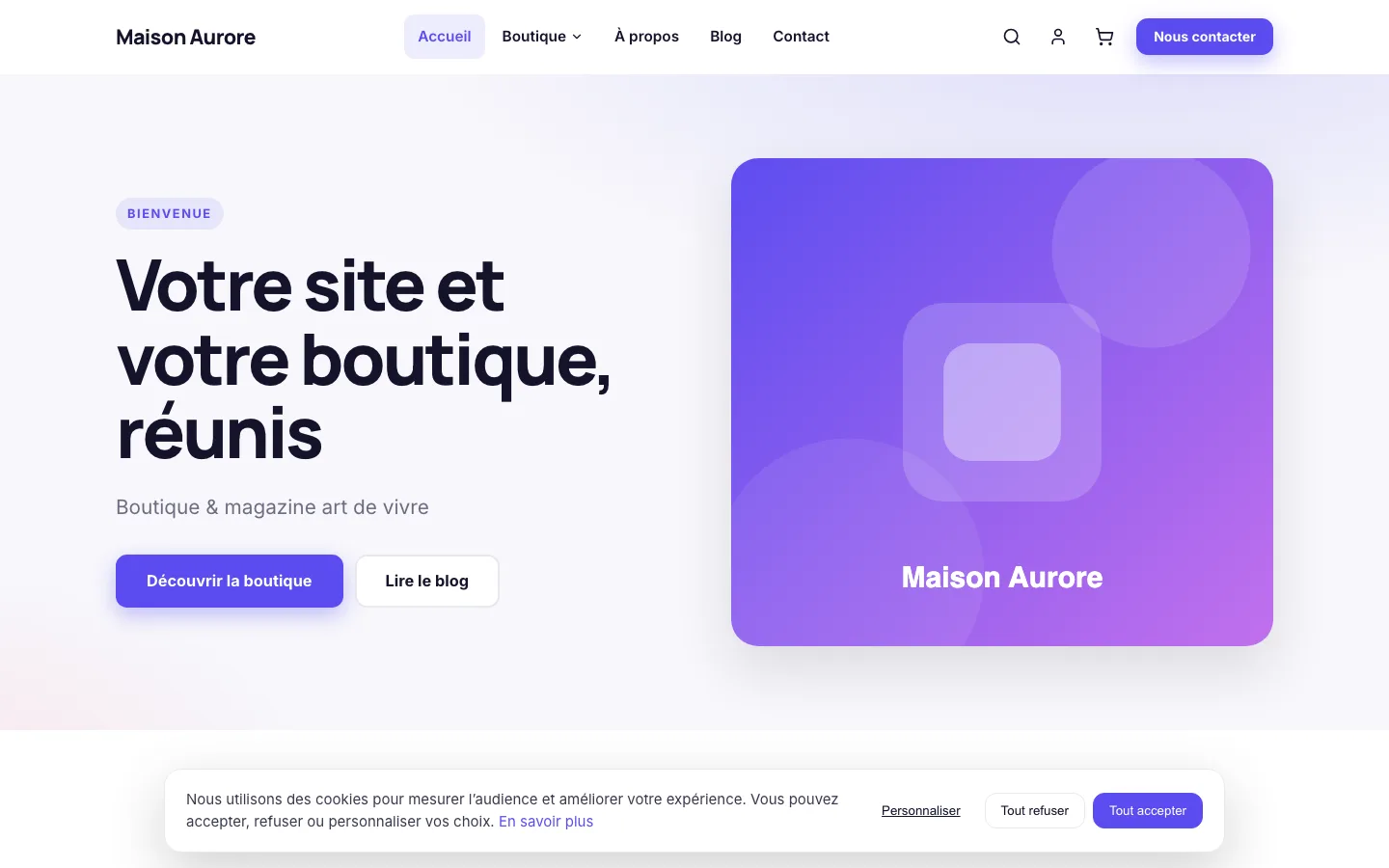 Site de démonstration créé avec Mozaiq